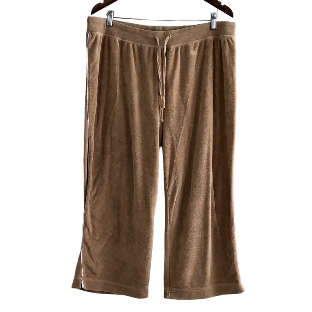 Cotton Ginny Vintage Y2K Terry Cloth Cropped Lounge Pants Tan XXL - Picture 12 of 12